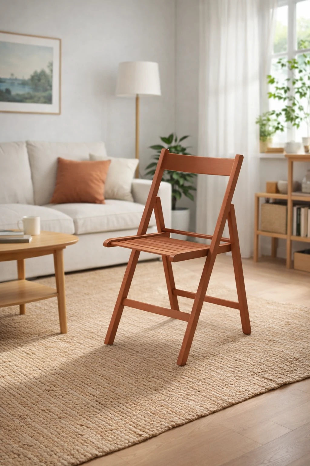 Sedia Pieghevole - Set da 4 - Apri e Chiudi in Legno di Faggio – Salvaspazio e Robusta