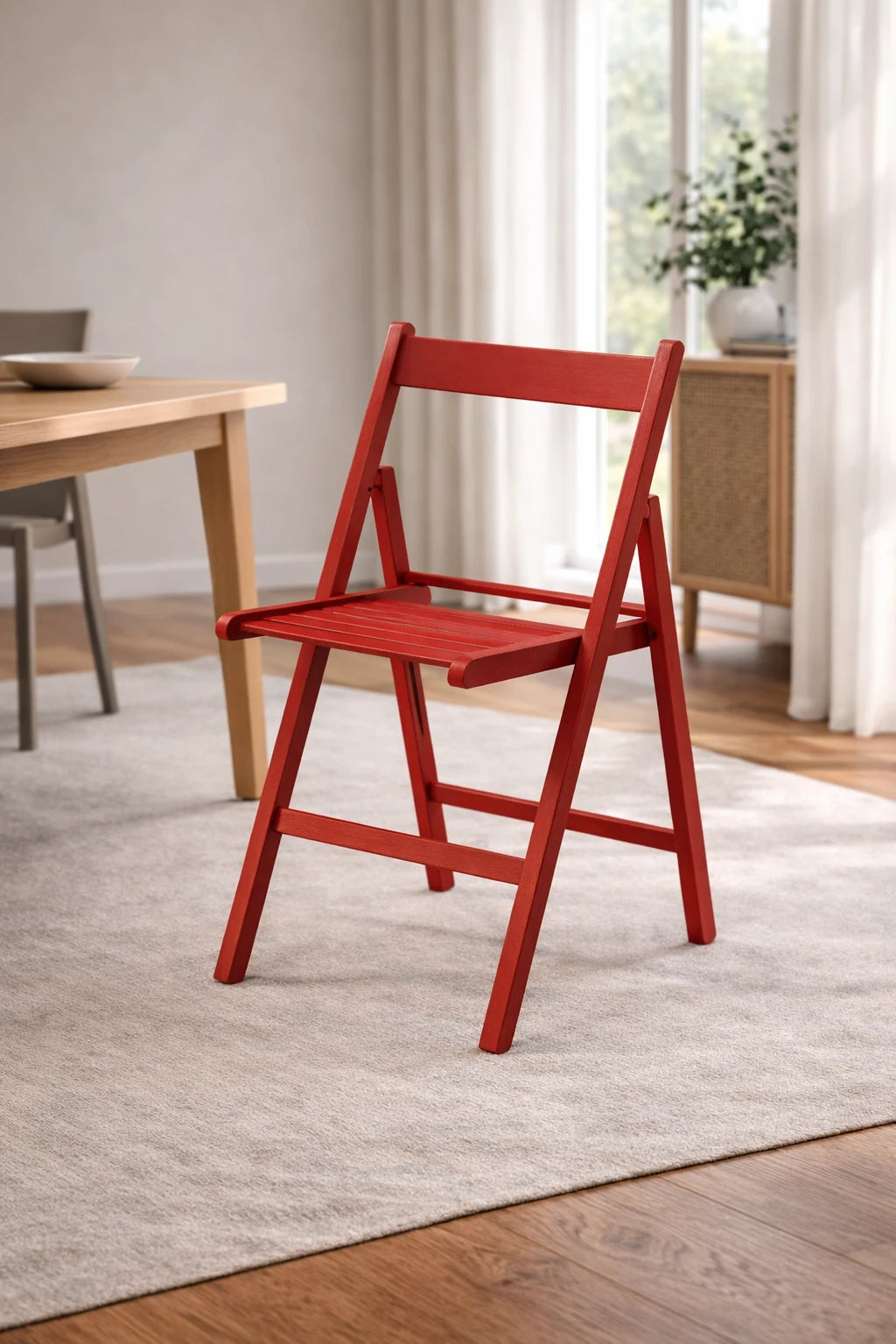 Sedia Pieghevole - Set da 4 - Apri e Chiudi in Legno di Faggio – Salvaspazio e Robusta