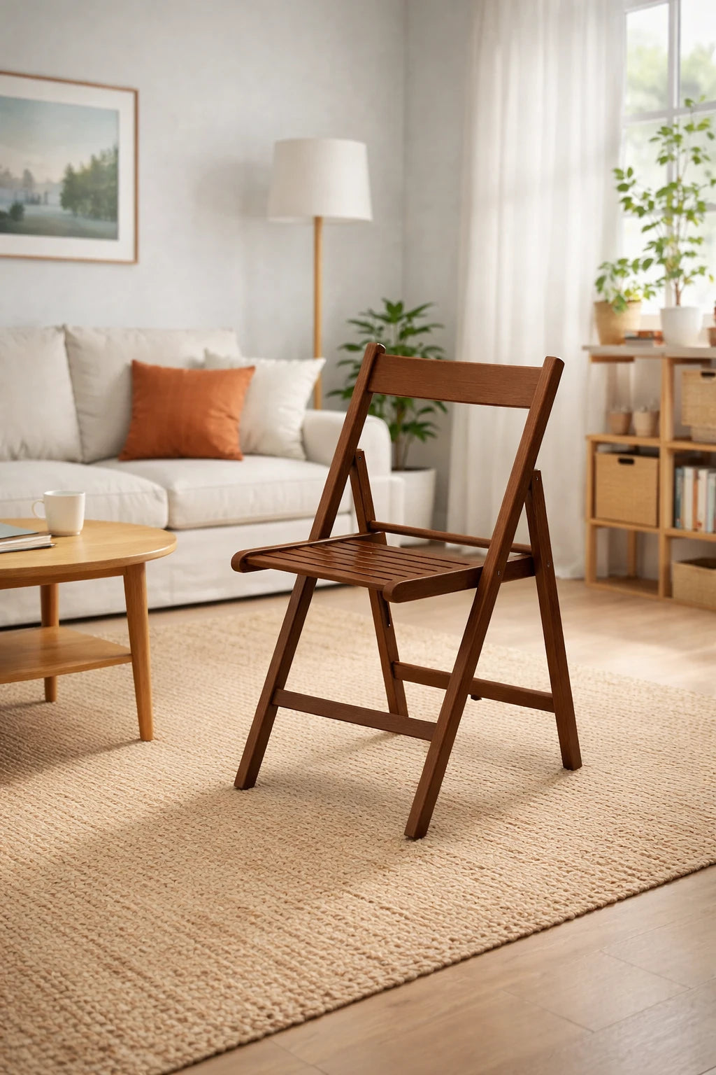 Sedia Pieghevole - Set da 4 - Apri e Chiudi in Legno di Faggio – Salvaspazio e Robusta