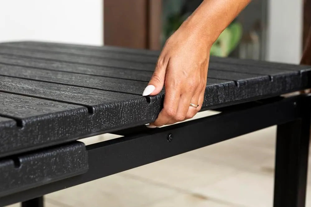 Tavolo Oregon Allungabile 180-240 cm da Giardino – Struttura in Metallo e Piano Effetto Legno