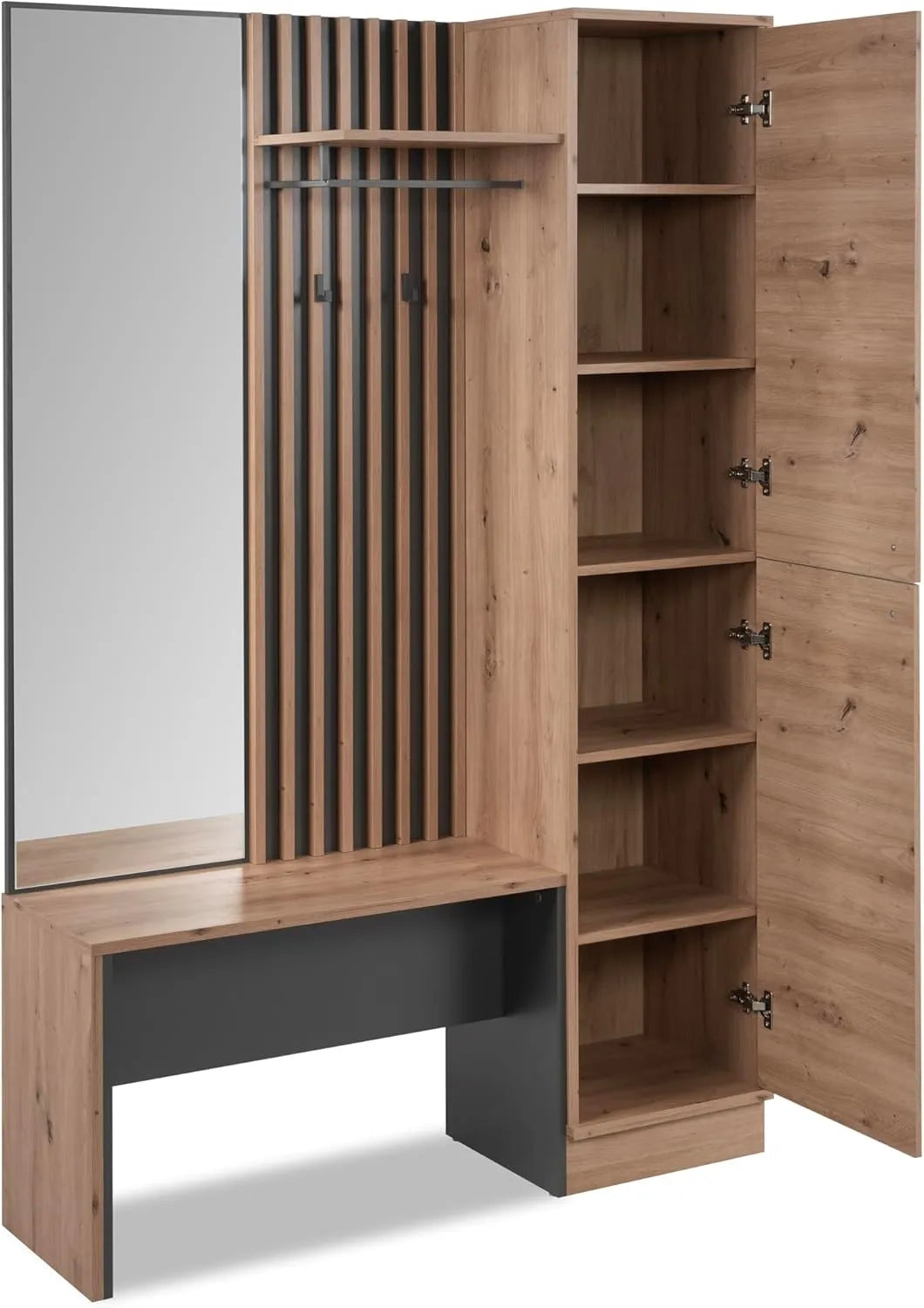 Mobile da Ingresso in Quercia Artisan e Antracite – Compatto, Moderno e Robusto