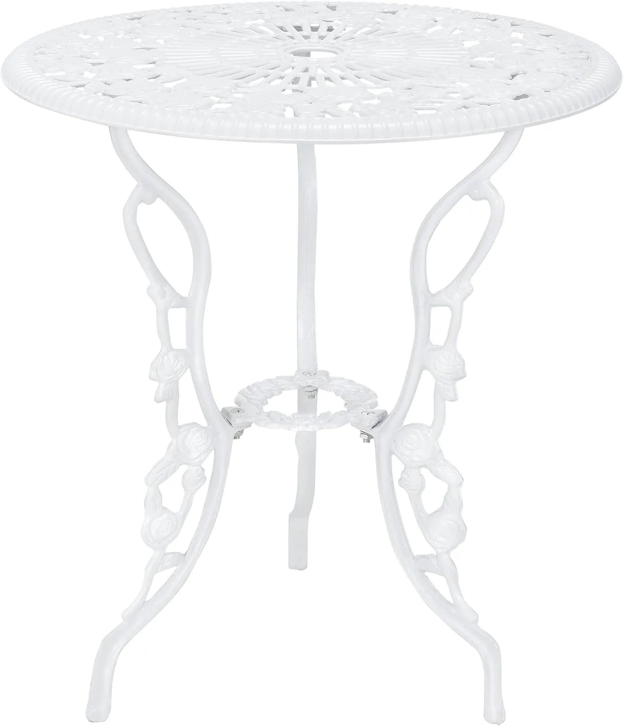 Set da Giardino Vintage 3 Pezzi Bianco – Tavolo con 2 Sedie in Alluminio