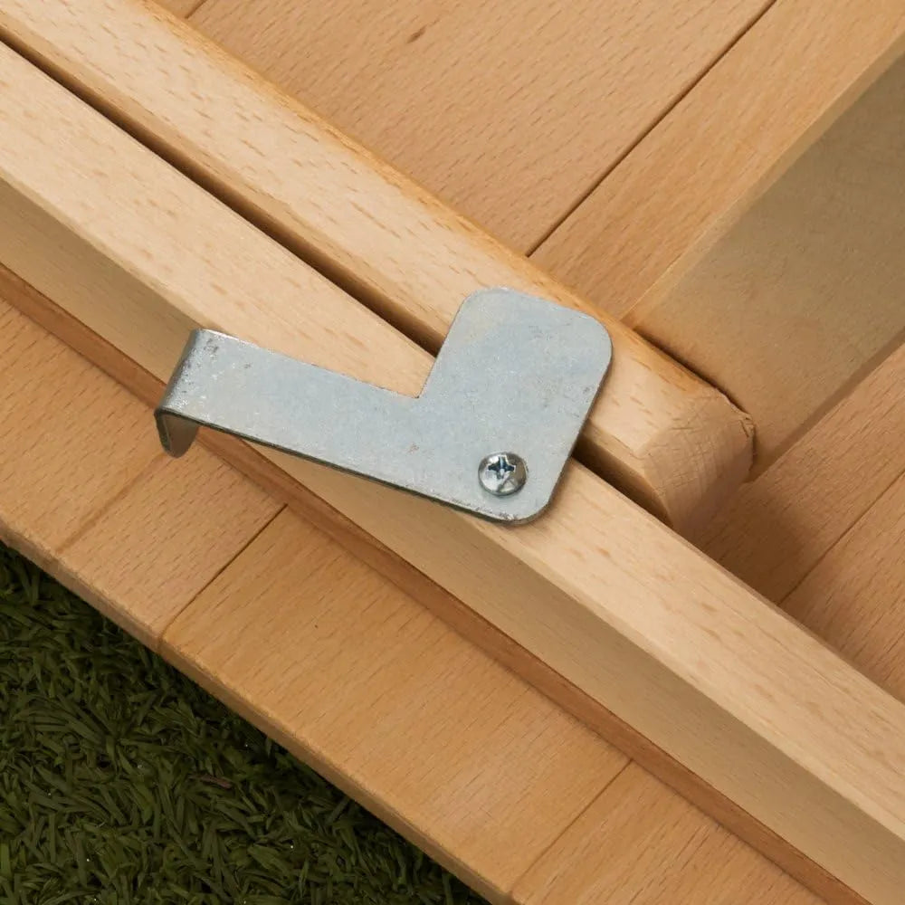 Tavolo grande pieghevole in legno di faggio 140x70 cm, richiudibile e robusto, ideale per interni ed esterni