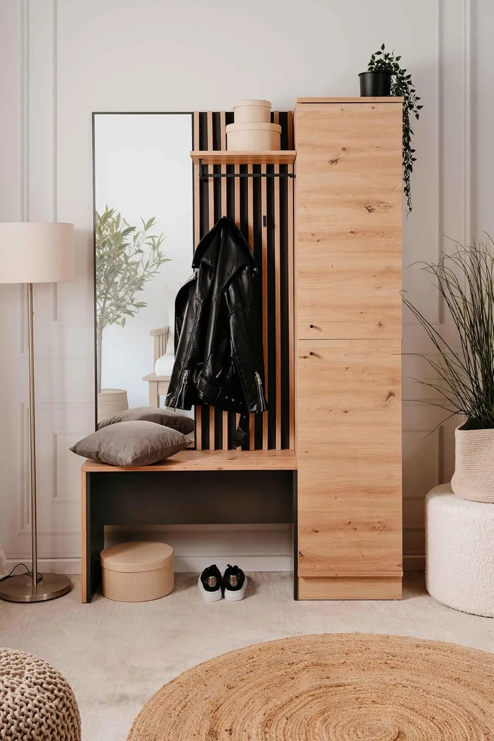 Mobile da Ingresso in Quercia Artisan e Antracite – Compatto, Moderno e Robusto