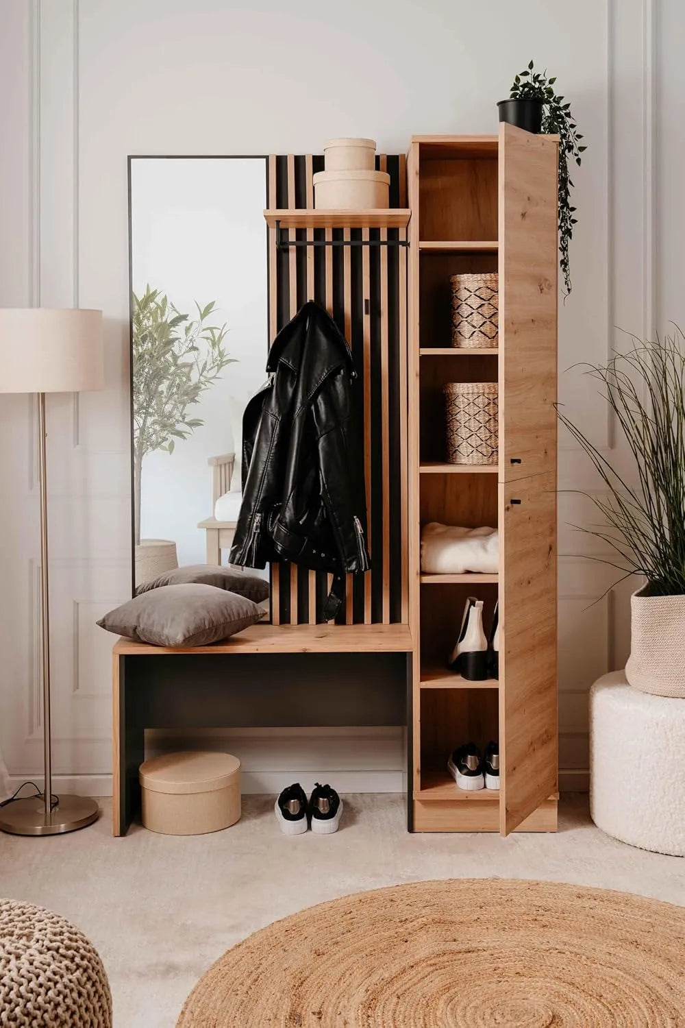 Mobile da Ingresso in Quercia Artisan e Antracite – Compatto, Moderno e Robusto