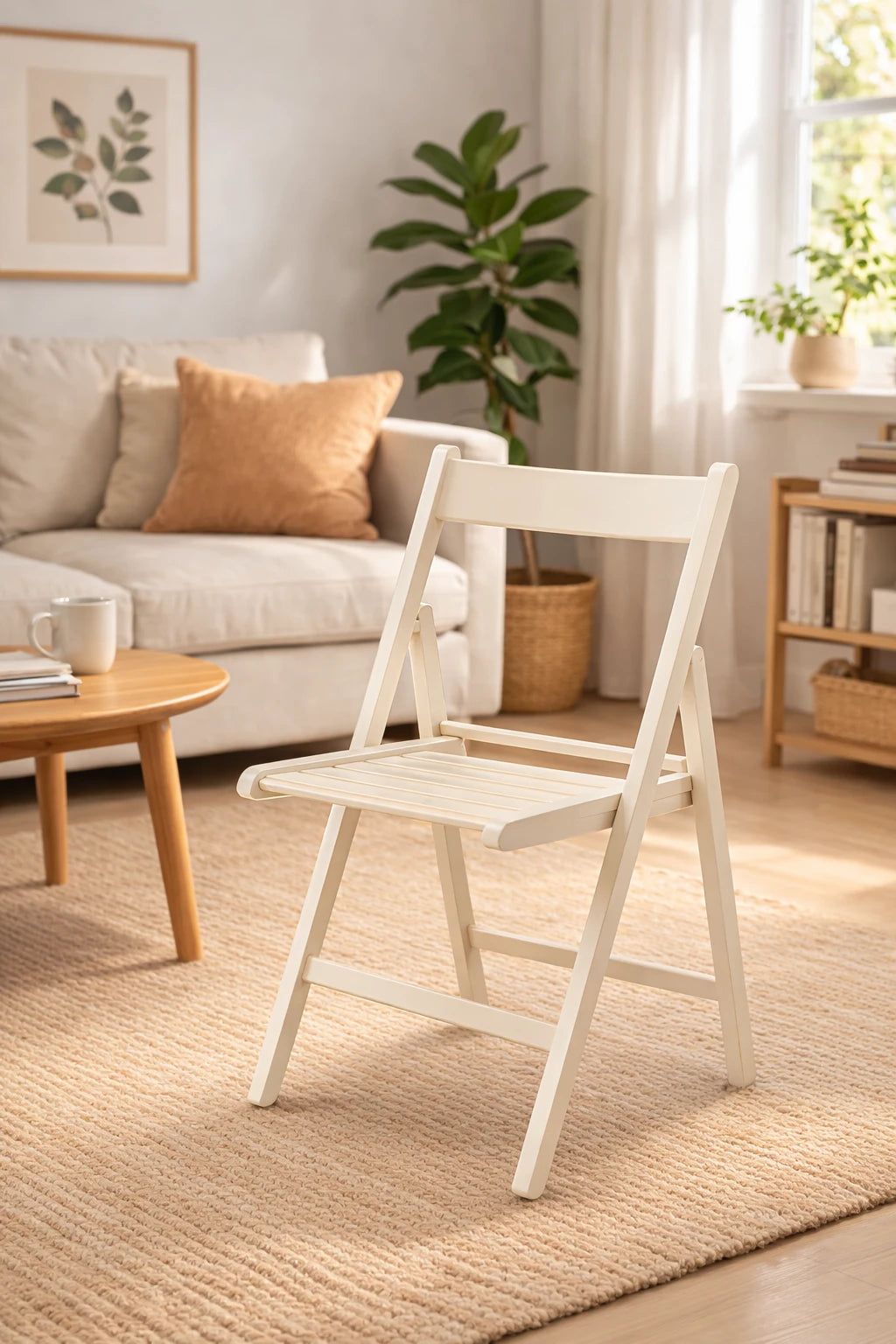 Sedia Pieghevole - Set da 4 - Apri e Chiudi in Legno di Faggio – Salvaspazio e Robusta