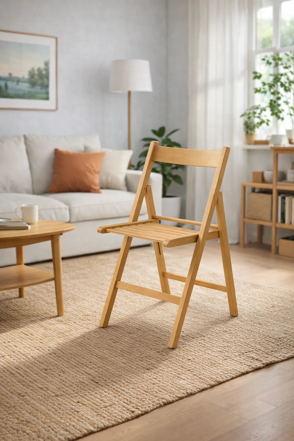 Sedia Pieghevole - Set da 4 - Apri e Chiudi in Legno di Faggio – Salvaspazio e Robusta