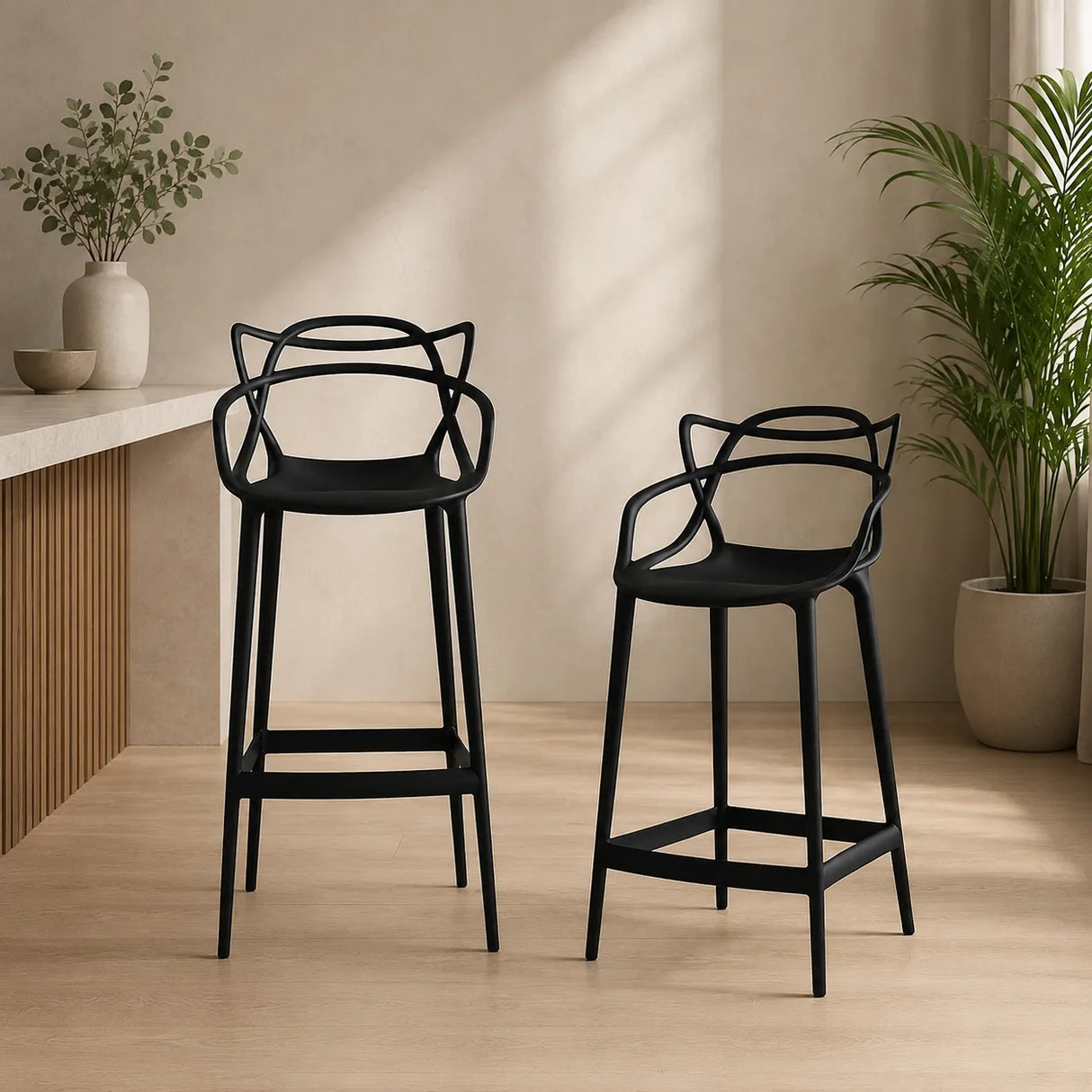 Sgabello 133 Design Moderno in Polipropilene – Altezza per Cucina o Bancone