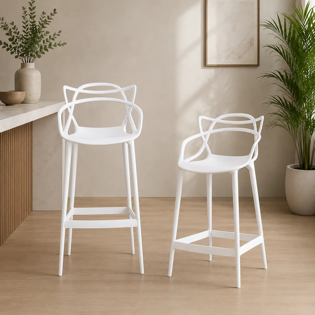 Sgabello 133 Design Moderno in Polipropilene – Altezza per Cucina o Bancone
