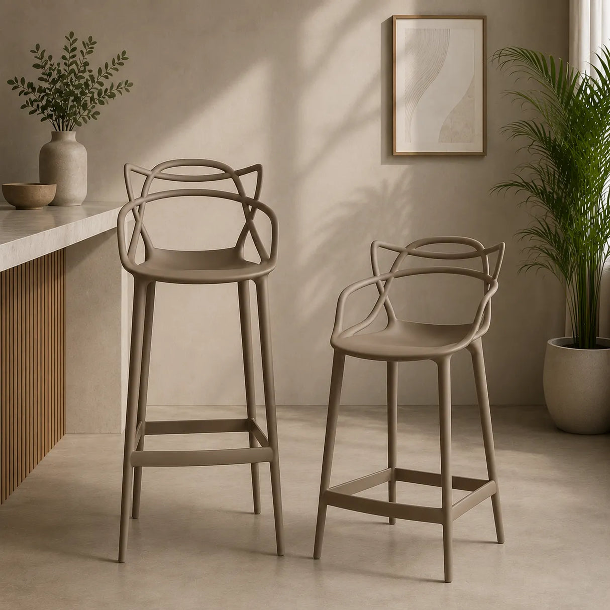 Sgabello 133 Design Moderno in Polipropilene – Altezza per Cucina o Bancone