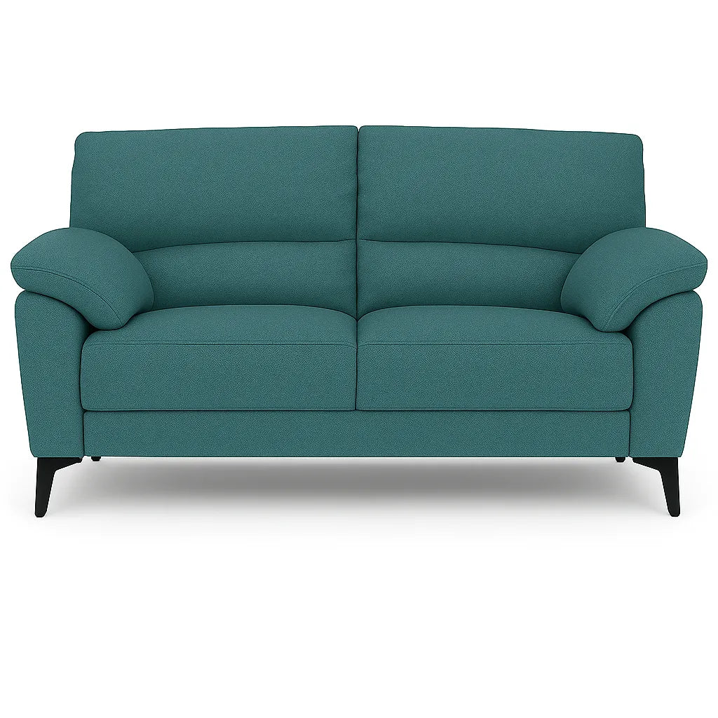 Divano 2 Posti Mira in Tessuto Idrorepellente Petrolio – Comfort Moderno