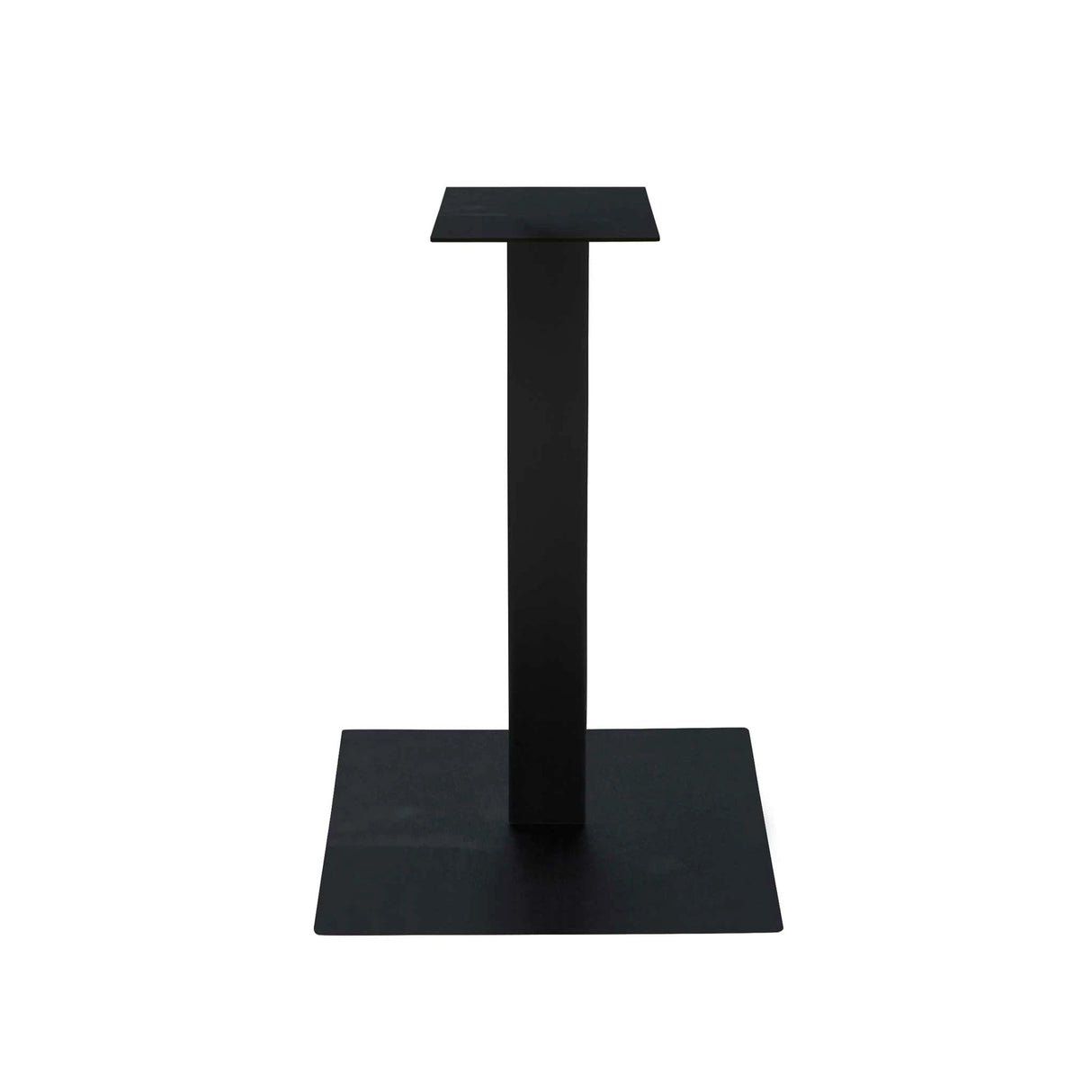 Base per tavolo in acciaio nero opaco 50x50x72 cm, a colonna, ideale per piani in HPL e tavoli moderni da cucina, sala o ufficio.