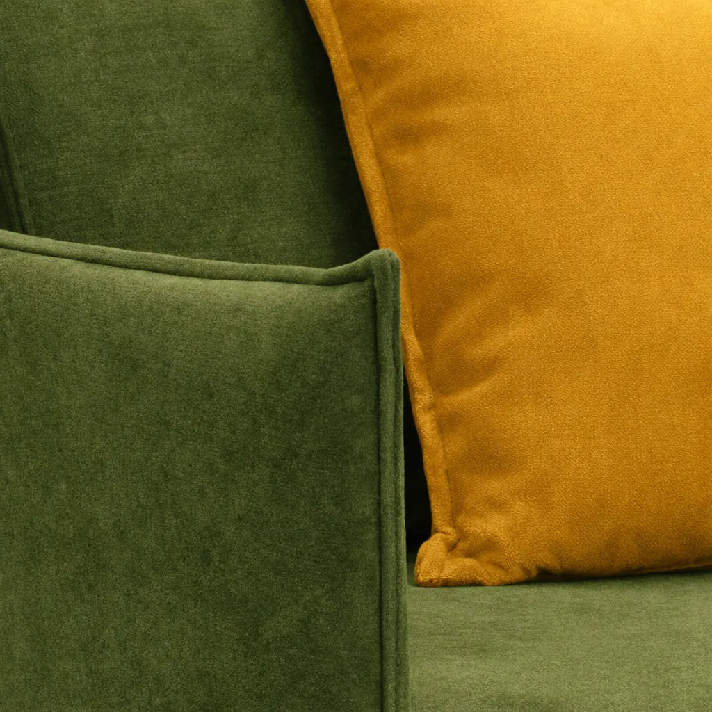 Divano doppio letto in velluto con materassi memory foam e cuscini decorativi inclusi
