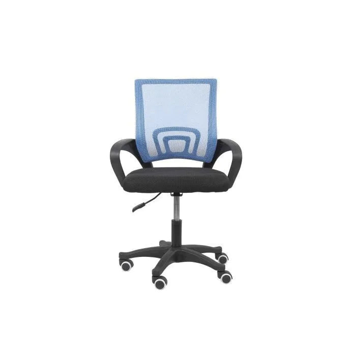 Sedia da ufficio Providence con schienale in rete bianca e seduta in tessuto nero