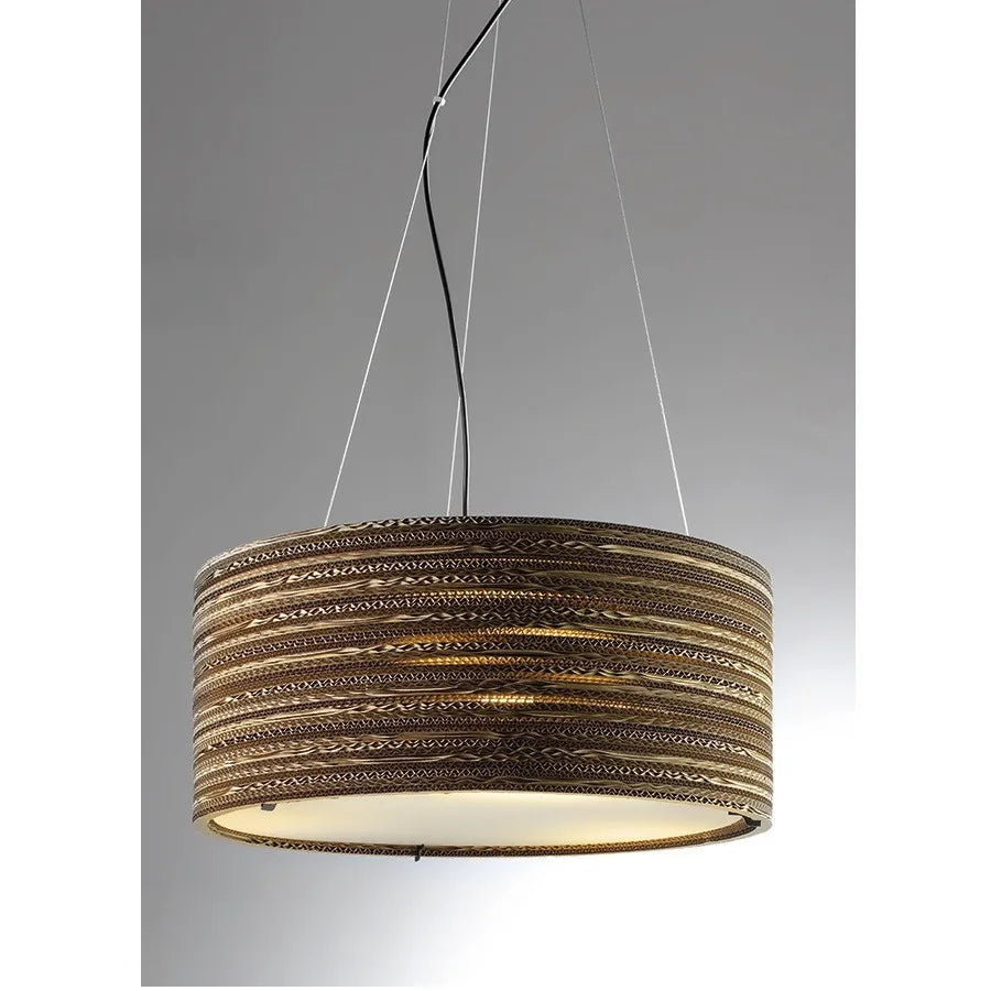 Lampadario NIDO Ø56 cm in cartone con schermo acrilico bianco sospeso