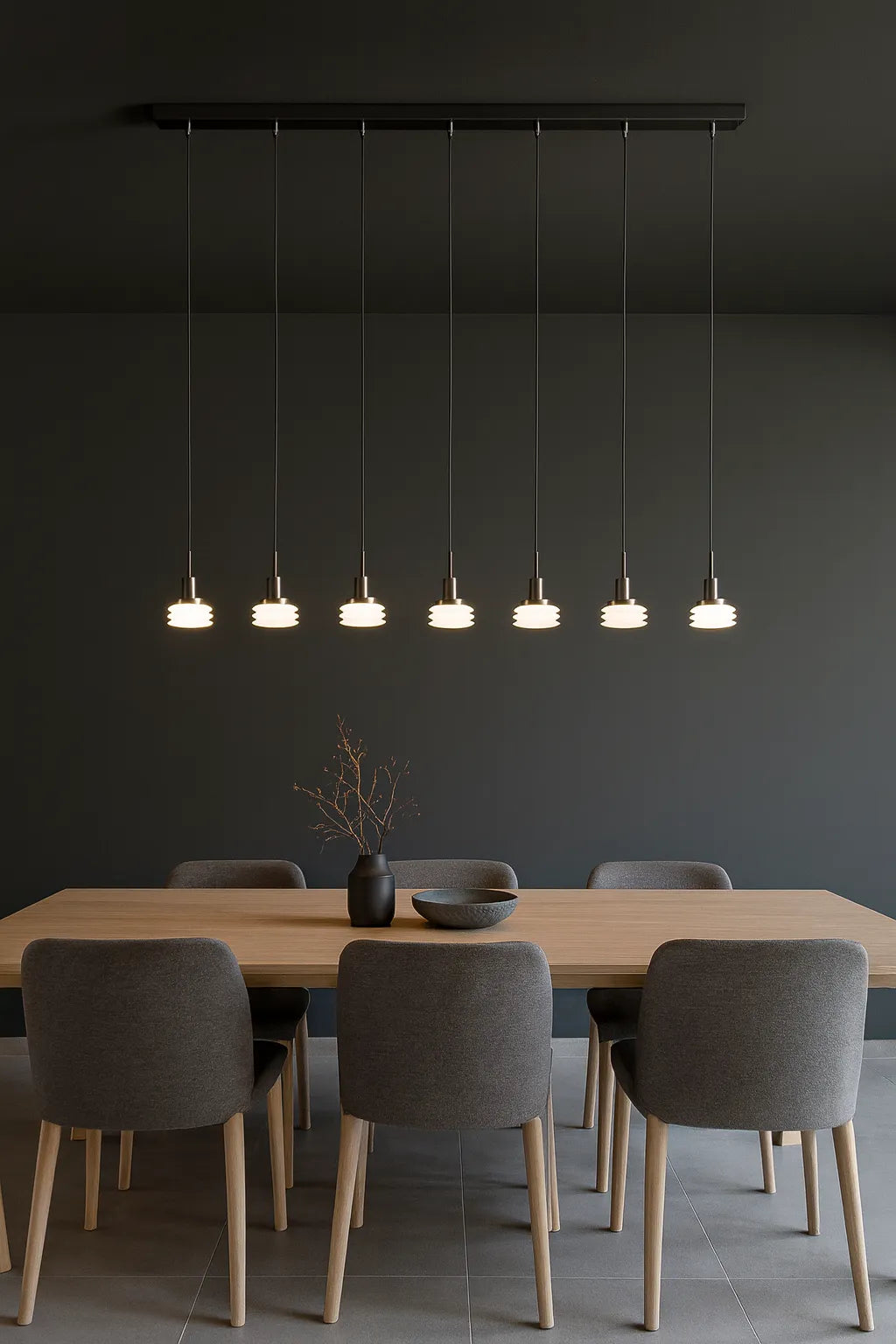 Lampadario a sospensione Sayonara in cromo con 6 luci e diffusori in vetro opale