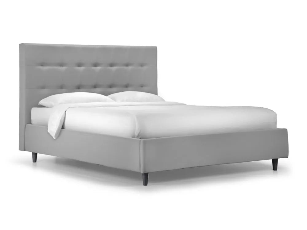 Letto 1 piazza e mezza New York con contenitore, testata imbottita e rivestimento in velluto. Elegante, pratico e comodo per ogni tipo di camera.