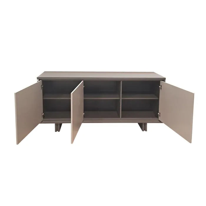 Madia Joker Premobil in fango e visone con ante cannettate, credenza moderna da 189 cm per soggiorno elegante e raffinato.