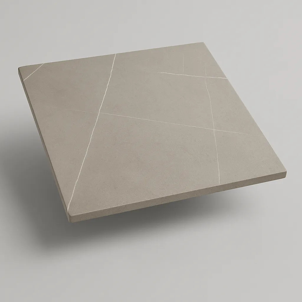 Piano in ceramica quadrato 80x80 cm per tavoli bar e ristoranti, con possibilità di scegliere la base in varie colorazioni