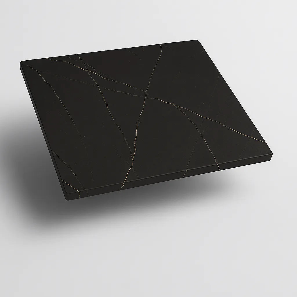 Piano in ceramica quadrato 80x80 cm per tavoli bar e ristoranti, con possibilità di scegliere la base in varie colorazioni.