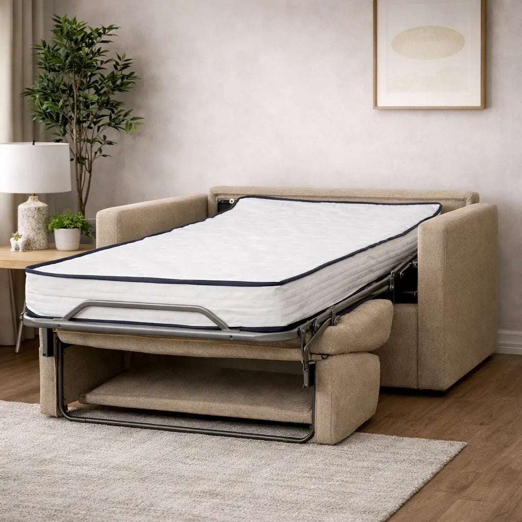 Poltrona letto salvaspazio con materasso 18 cm, in tessuto idrorepellente e antimacchia vari colori