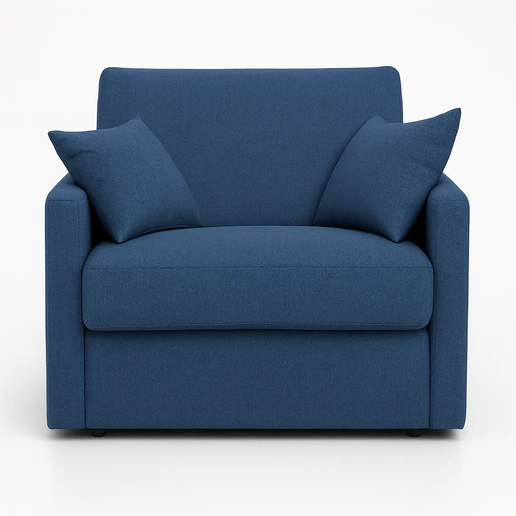 Poltrona letto salvaspazio con materasso 18 cm, disponibile in vari colori e tessuti