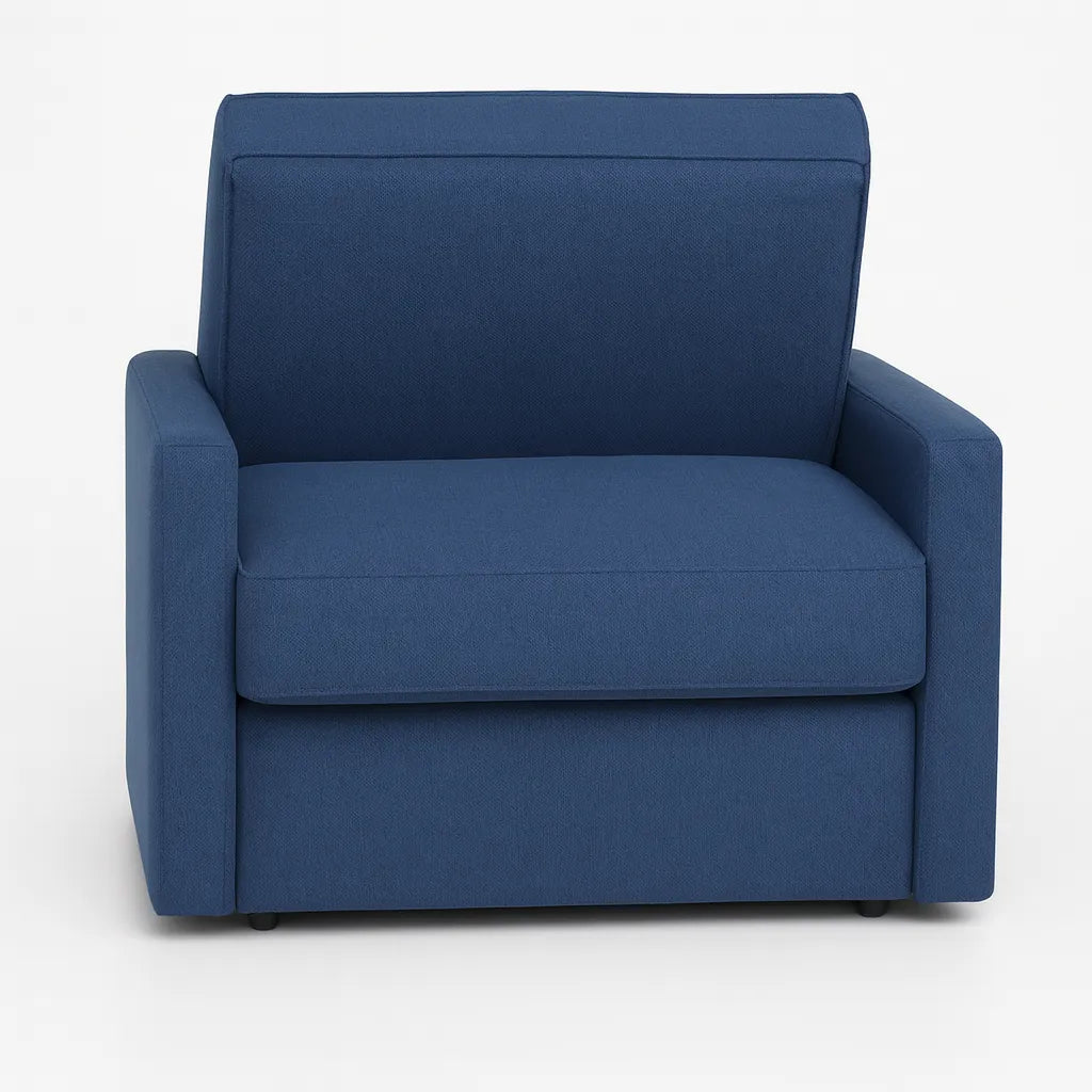 Poltrona letto salvaspazio con materasso 18 cm, disponibile in vari colori e tessuti