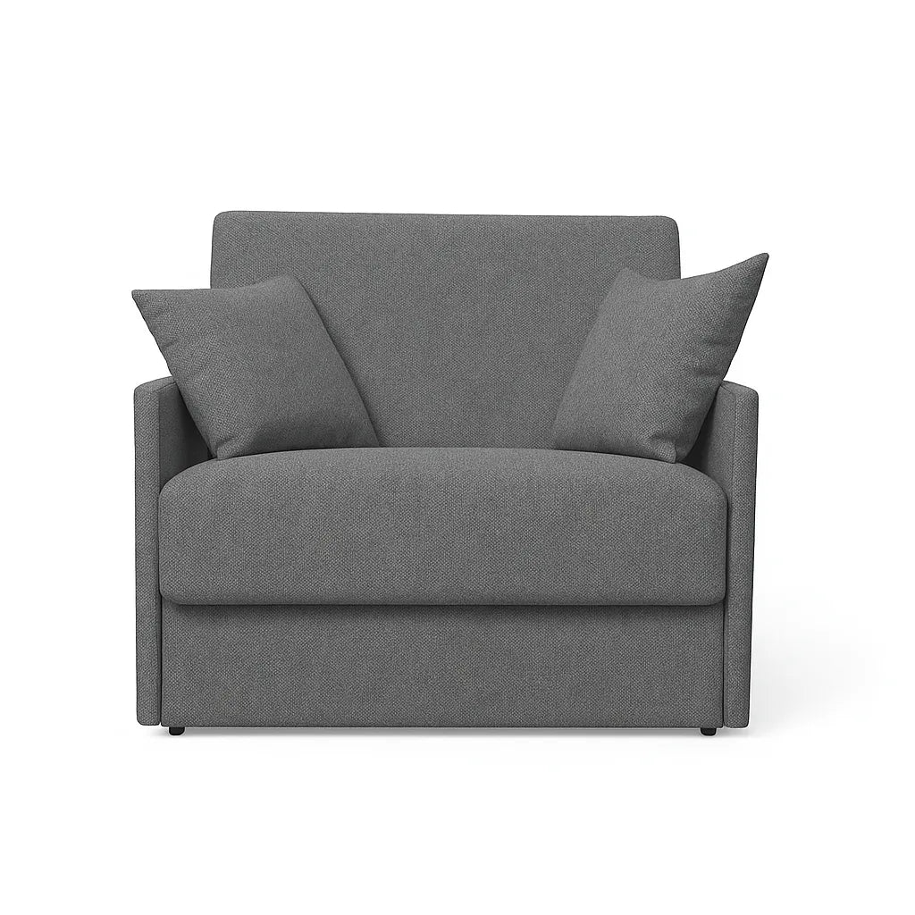 Poltrona letto trasformabile con materasso alto 18 cm e rivestimento sfoderabile