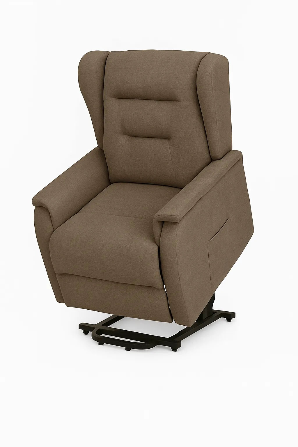 Poltrona relax elettrica Carlotta in tessuto, con 2 motori, funzione alzapersona e telecomando, ideale per anziani o persone con difficoltà motorie