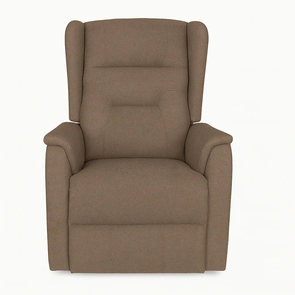 Poltrona relax elettrica Carlotta in tessuto, con 2 motori, funzione alzapersona e telecomando, ideale per anziani o persone con difficoltà motorie