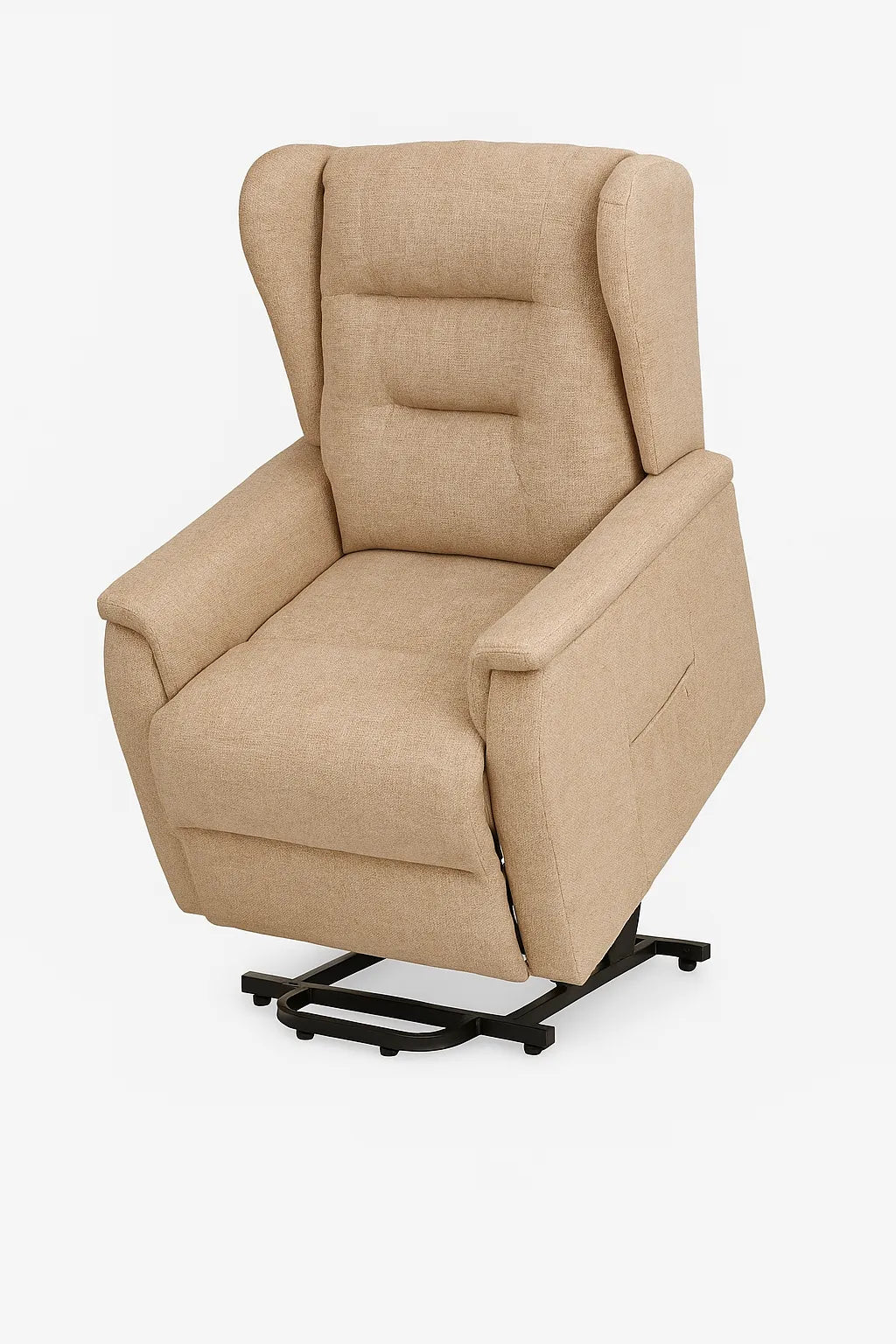 Poltrona relax elettrica Carlotta in tessuto, con 2 motori, funzione alzapersona e telecomando, ideale per anziani o persone con difficoltà motorie