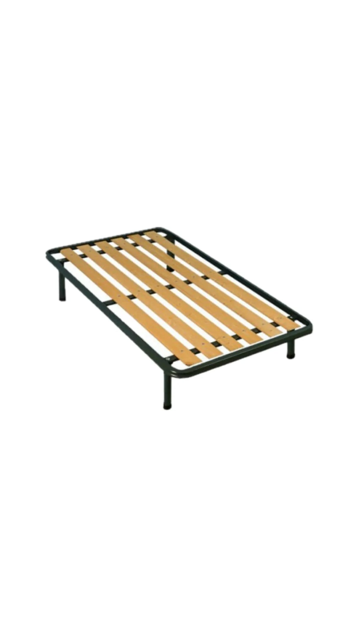 Rete letto ortopedica con struttura in ferro e doghe in abete, disponibile singola, 1 piazza e mezza e matrimoniale