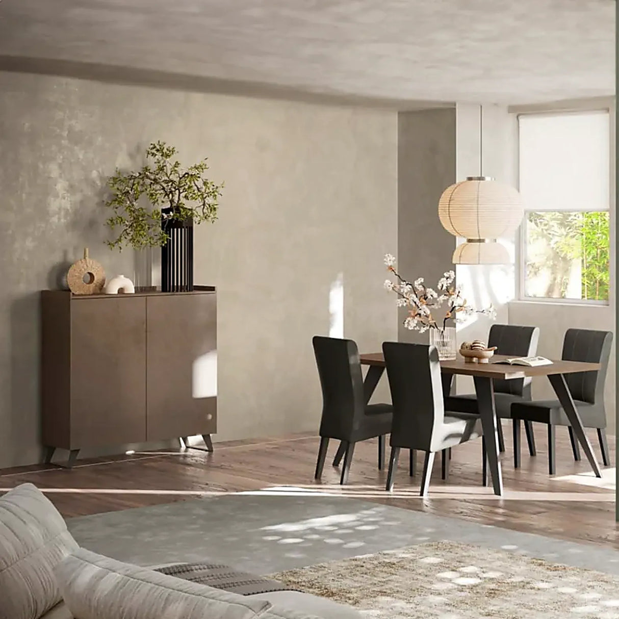 Sala Melissa soggiorno moderno finitura bronzo e mercure.