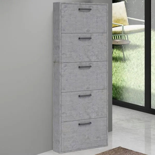 Scarpiera Serena 5 ante moderna in finitura legno, design elegante Made in Italy