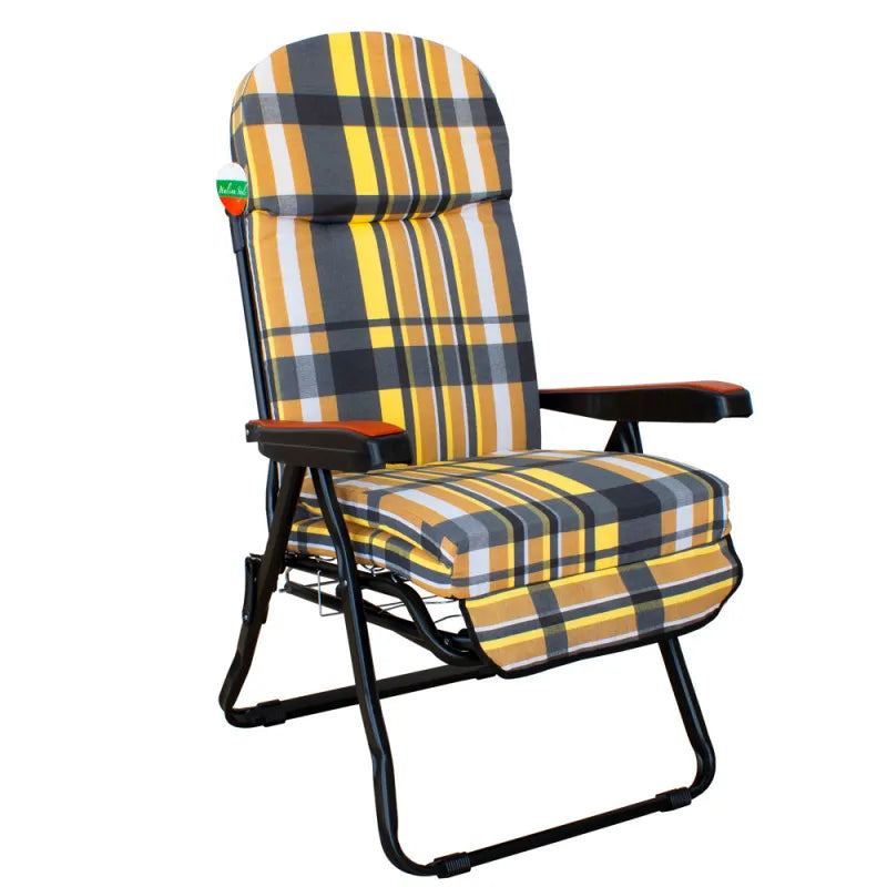 Sdraio super lusso reclinabile con poggiapiedi e cuscino imbottito per relax da esterno o interno