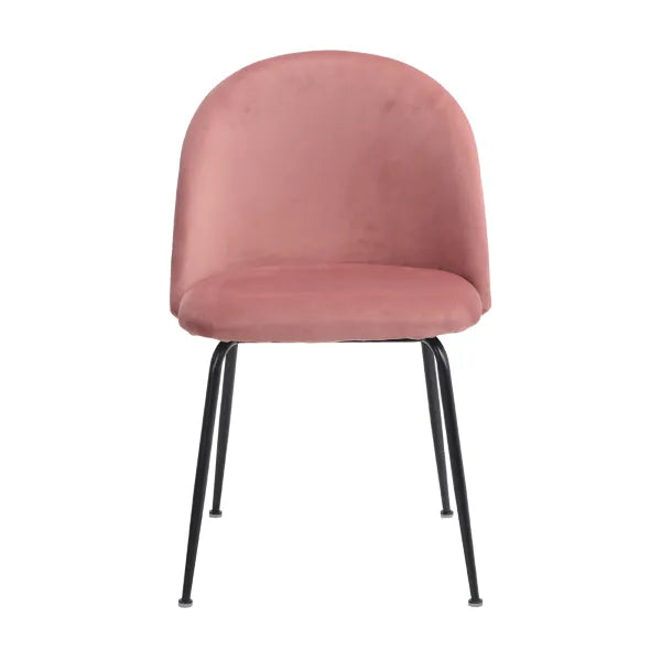 Sedia Denise moderna con seduta in tessuto grigio e gambe nere in metallo