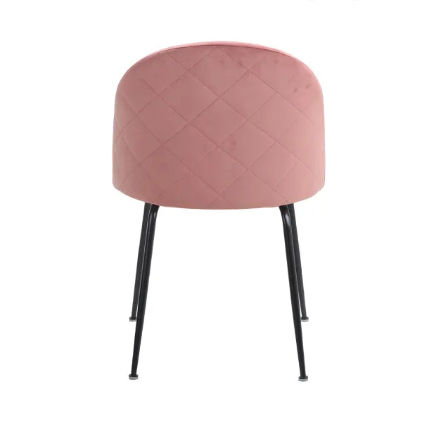 Sedia Denise moderna con seduta in tessuto grigio e gambe nere in metallo