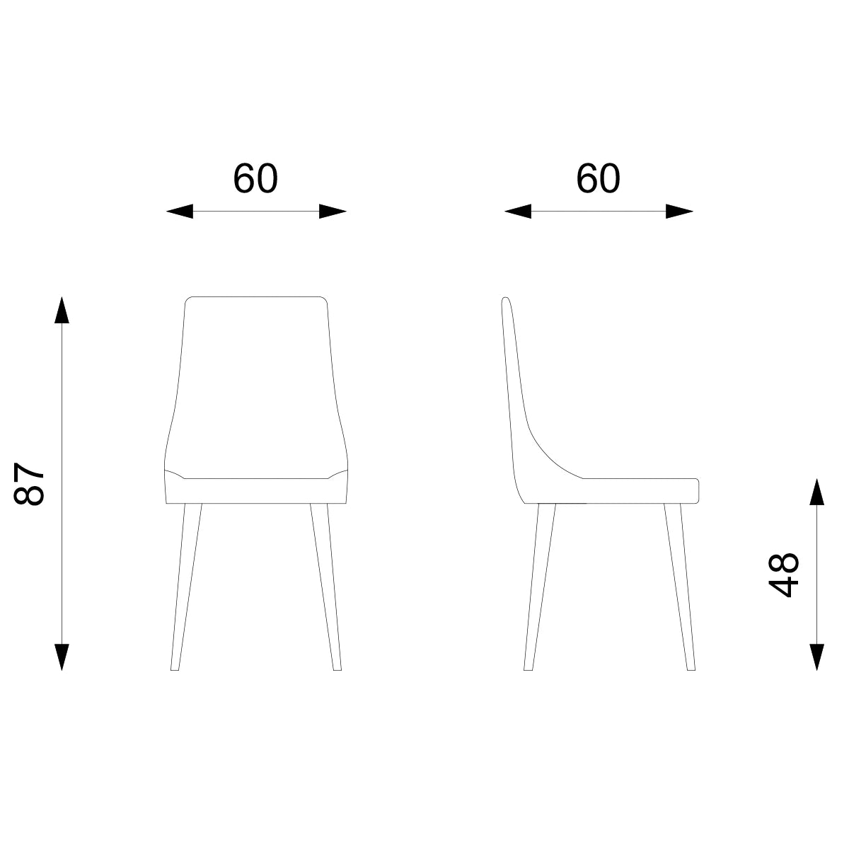 Sedia Fox Stones con seduta in microfibra e struttura in metallo nera