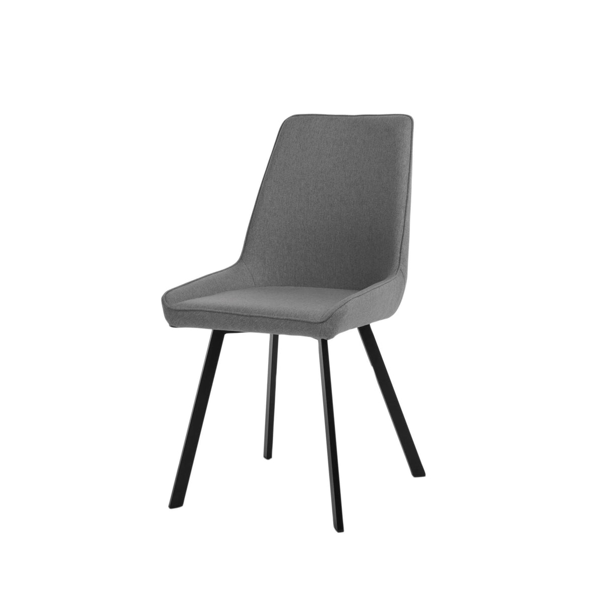 Sedia Fox Stones con seduta in microfibra e struttura in metallo nera