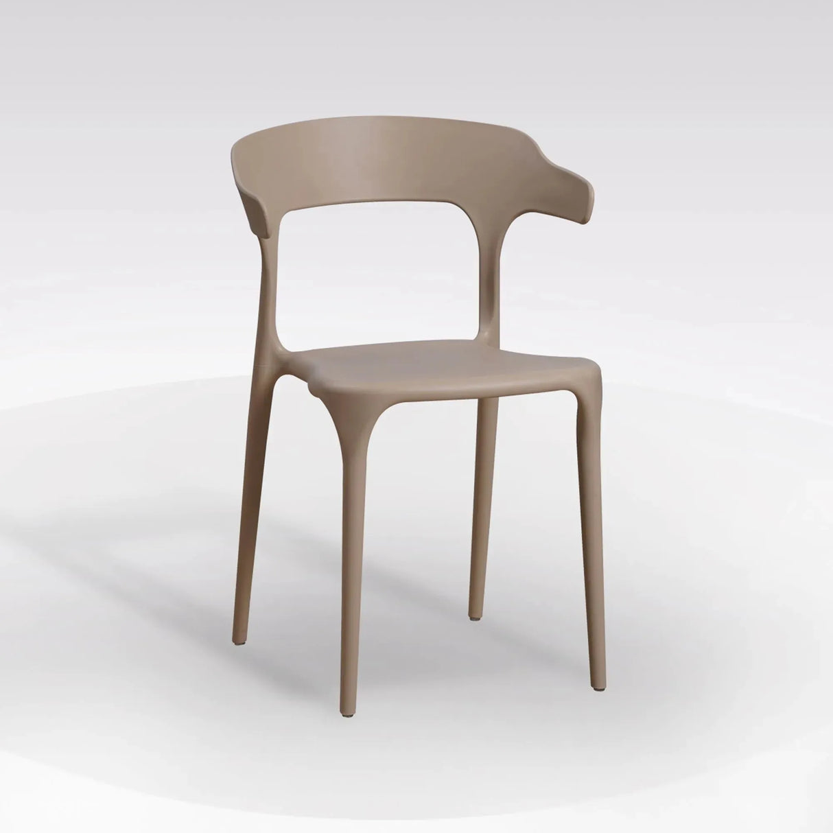 Sedia Francesca moderna in polipropilene color fango con design minimalista