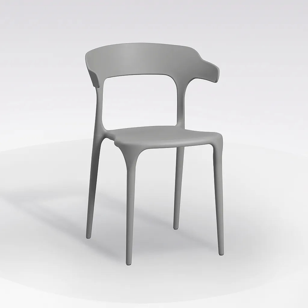 Sedia Francesca moderna in polipropilene colore grigio con design minimalista