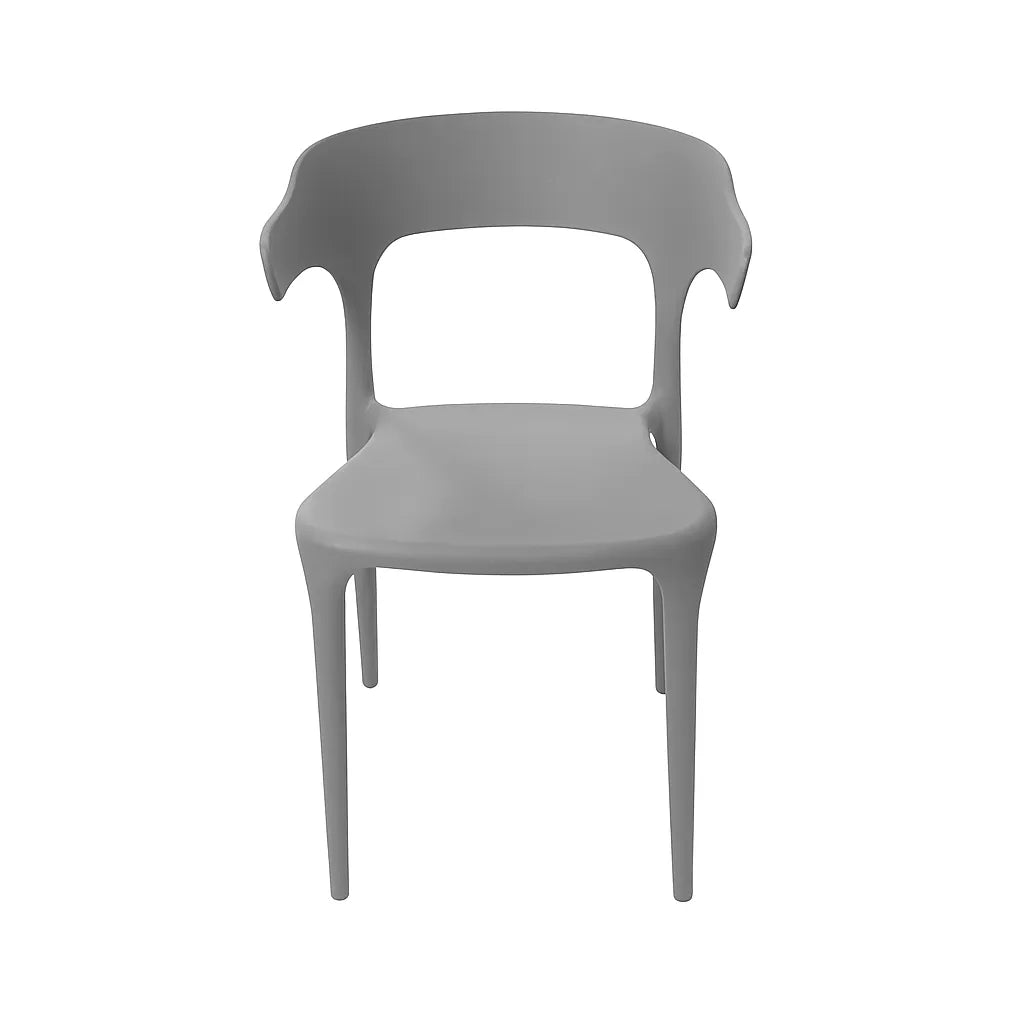 Sedia Francesca moderna in polipropilene colore grigio con design minimalista