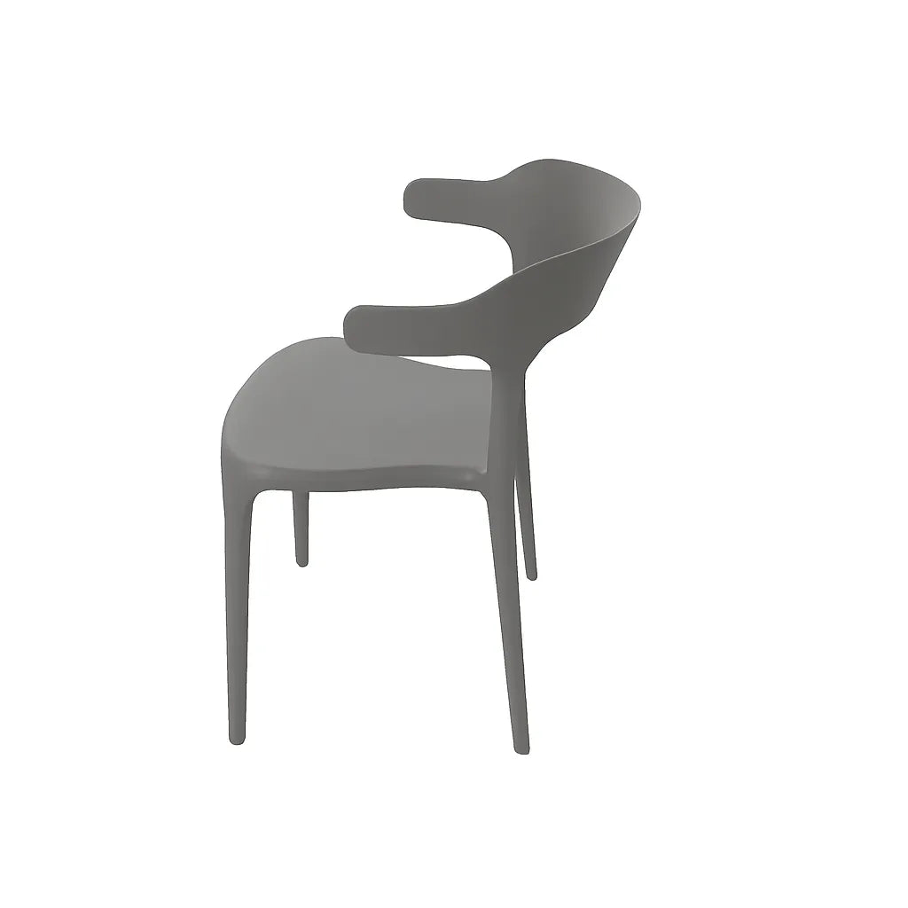 Sedia Francesca moderna in polipropilene colore grigio con design minimalista