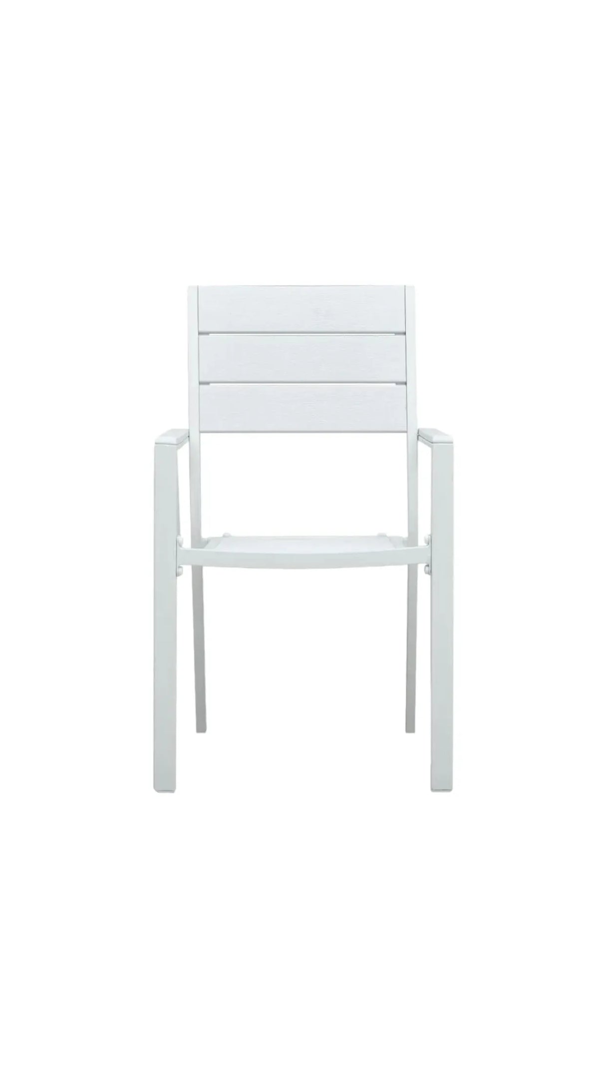 Sedia da giardino Oregon in HDPE effetto legno con struttura in acciaio nero