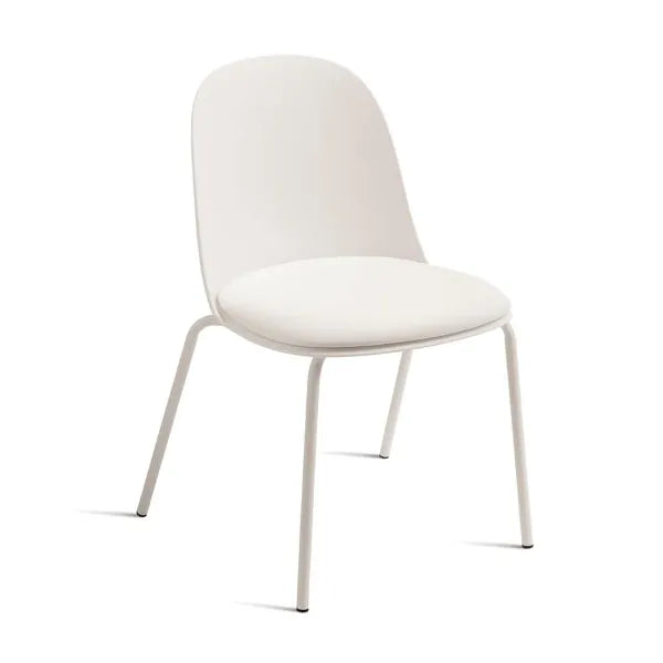 Sedia Lete moderna con seduta in ecopelle e struttura in metallo verniciato, perfetta per soggiorno o cucina