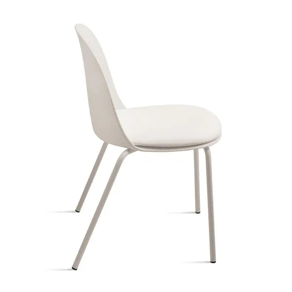 Sedia Lete moderna con seduta in ecopelle e struttura in metallo verniciato, perfetta per soggiorno o cucina