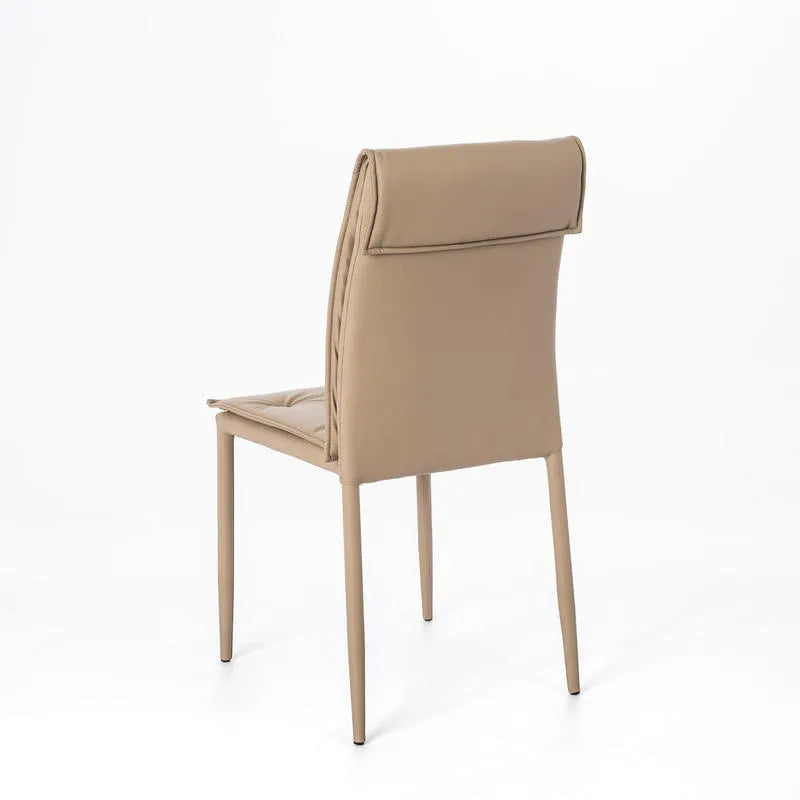 Sedia Mixi moderna in econabuk trapuntato con gambe in metallo verniciato