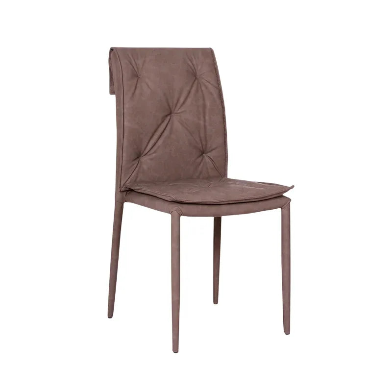 Sedia Mixi moderna in econabuk trapuntato con gambe in metallo verniciato