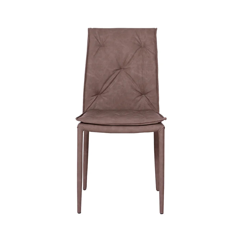 Sedia Mixi moderna in econabuk trapuntato con gambe in metallo verniciato