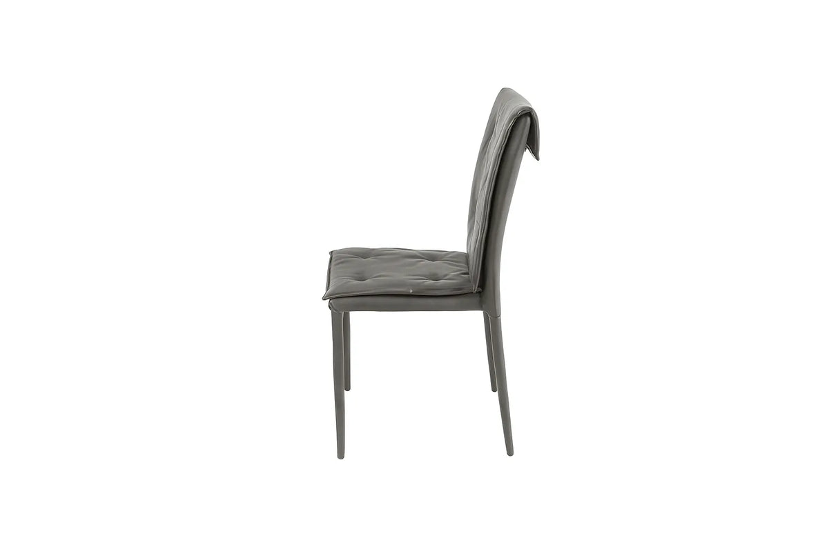 Sedia Mixi moderna in econabuk trapuntato con gambe in metallo